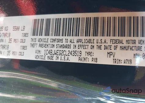 2012 Jeep Wrangler Unlimited Sahara z USA, uszkodzony, nr VIN 1C4BJWEG2CL243519